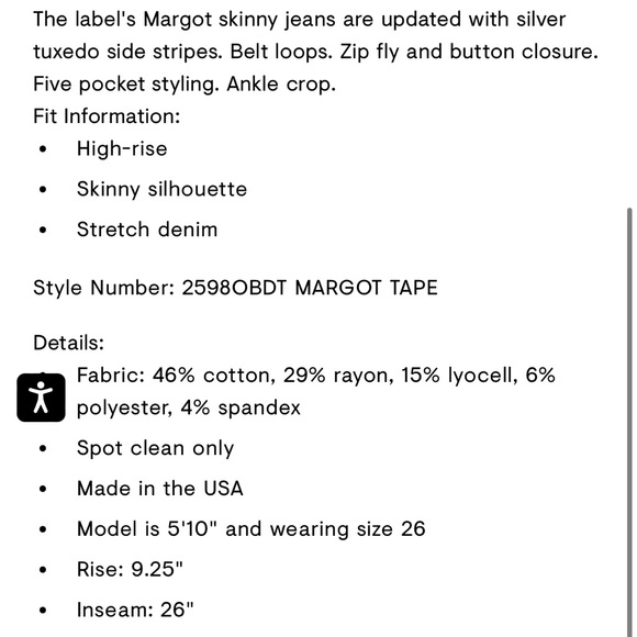 L'AGENCE 'Margot' High Rise Skinny Sliver Tuxedo Stripe Black Jeans - Picture 11 of 11